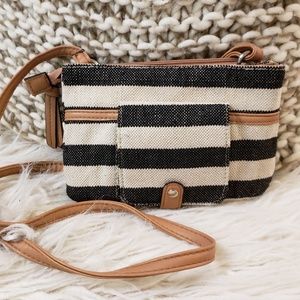 Over the shoulder canvas striped bag